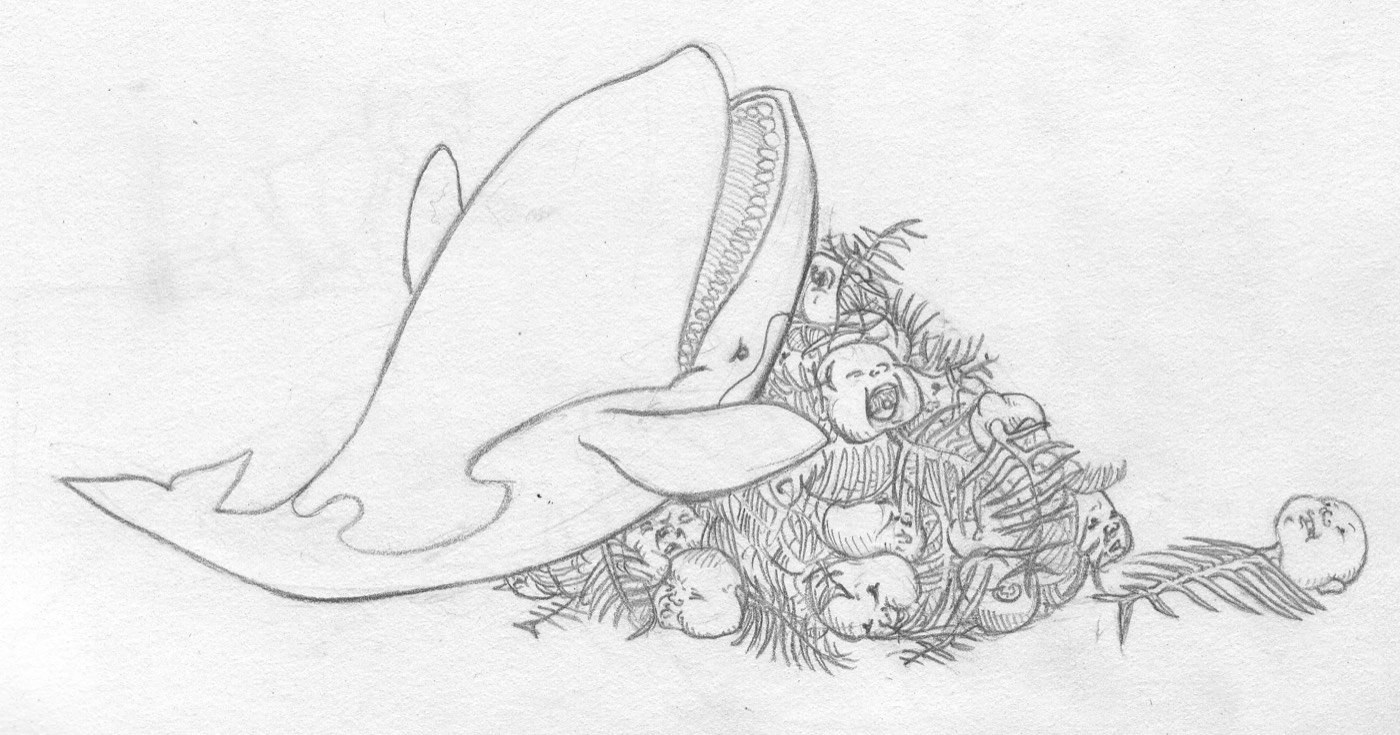 Pencil drawing: bones.