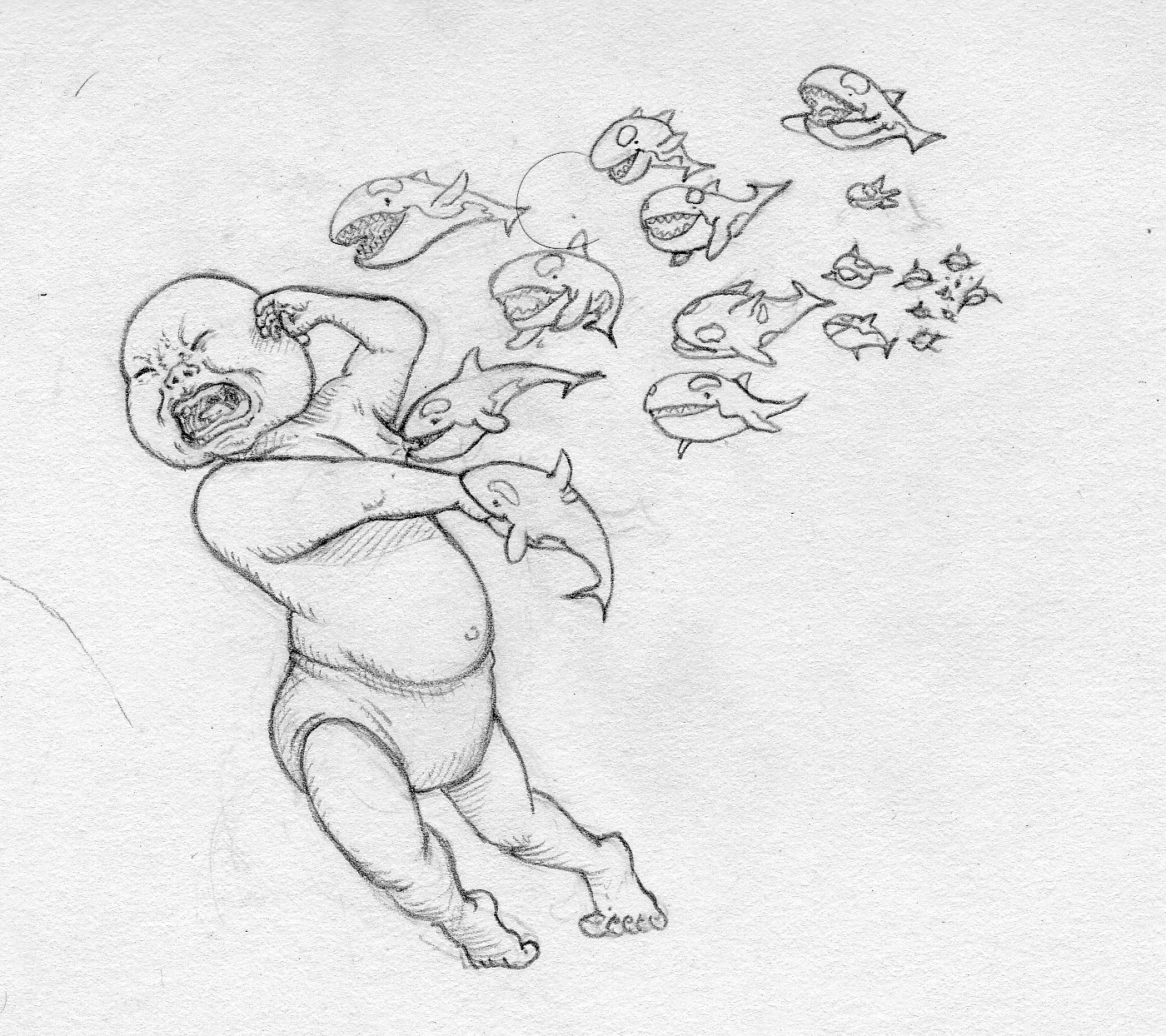 Pencil drawing: swarm.