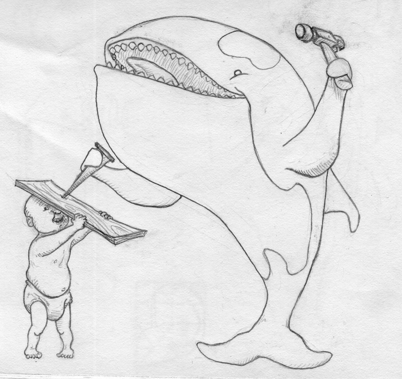 Pencil drawing: board.