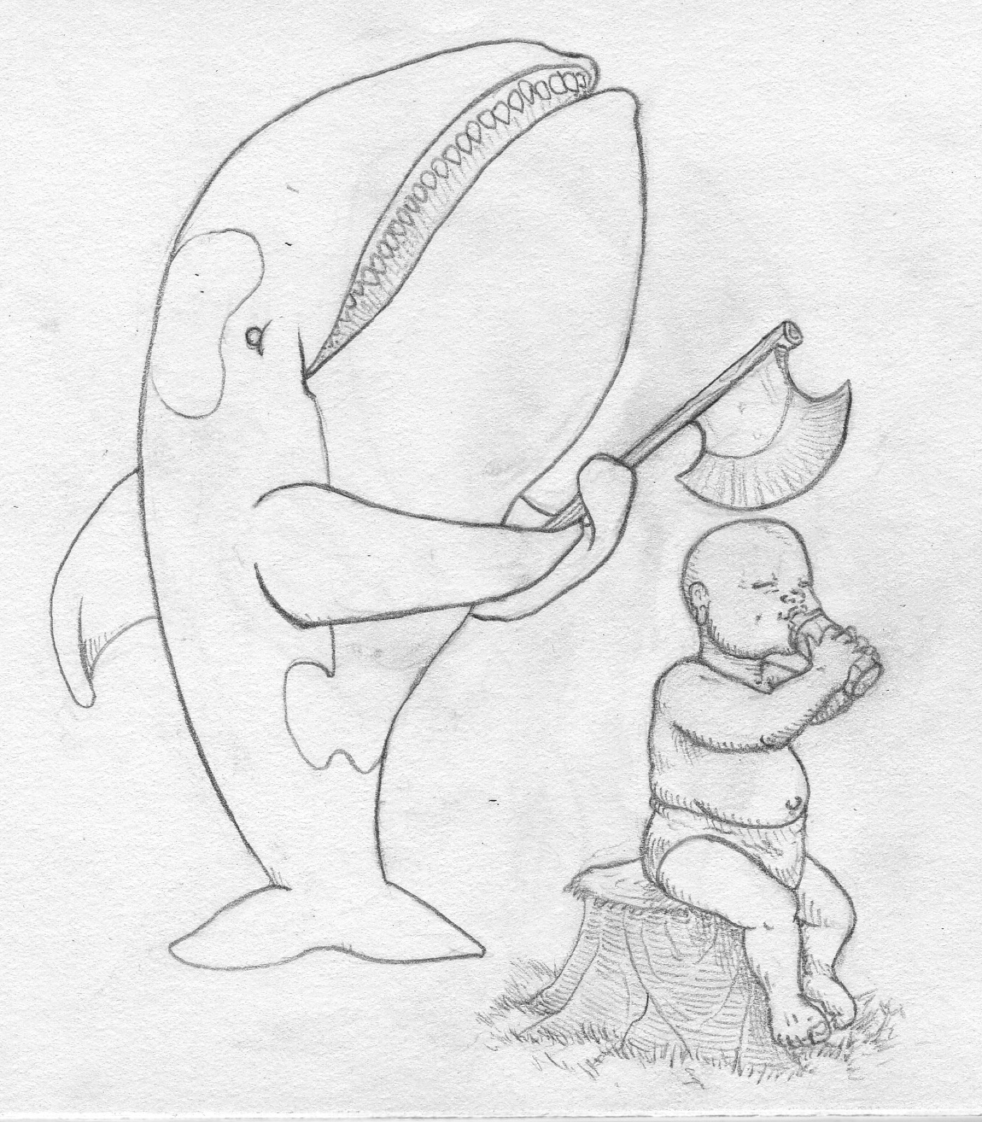 Pencil drawing: axe.