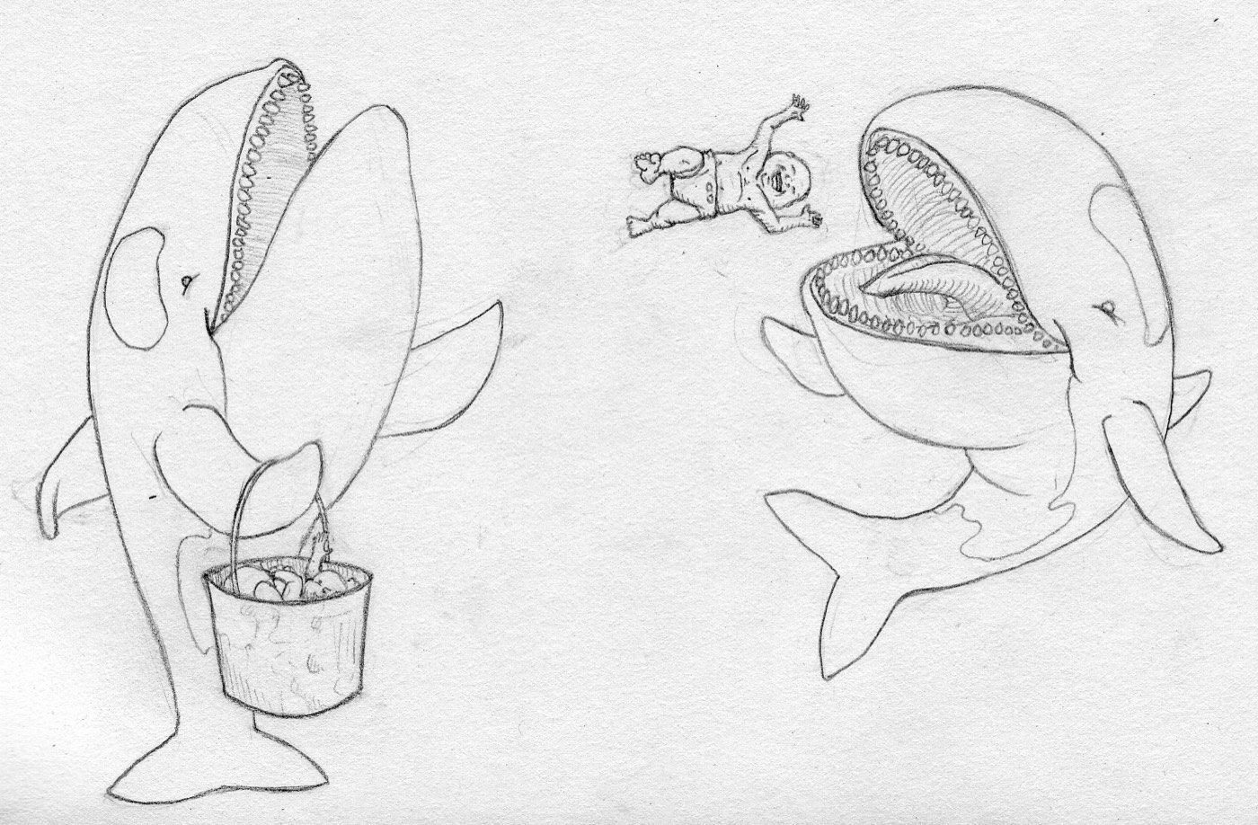 Pencil drawing: catch.