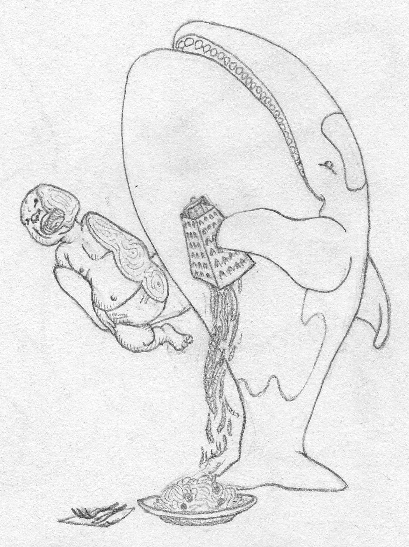 Pencil drawing: grater.